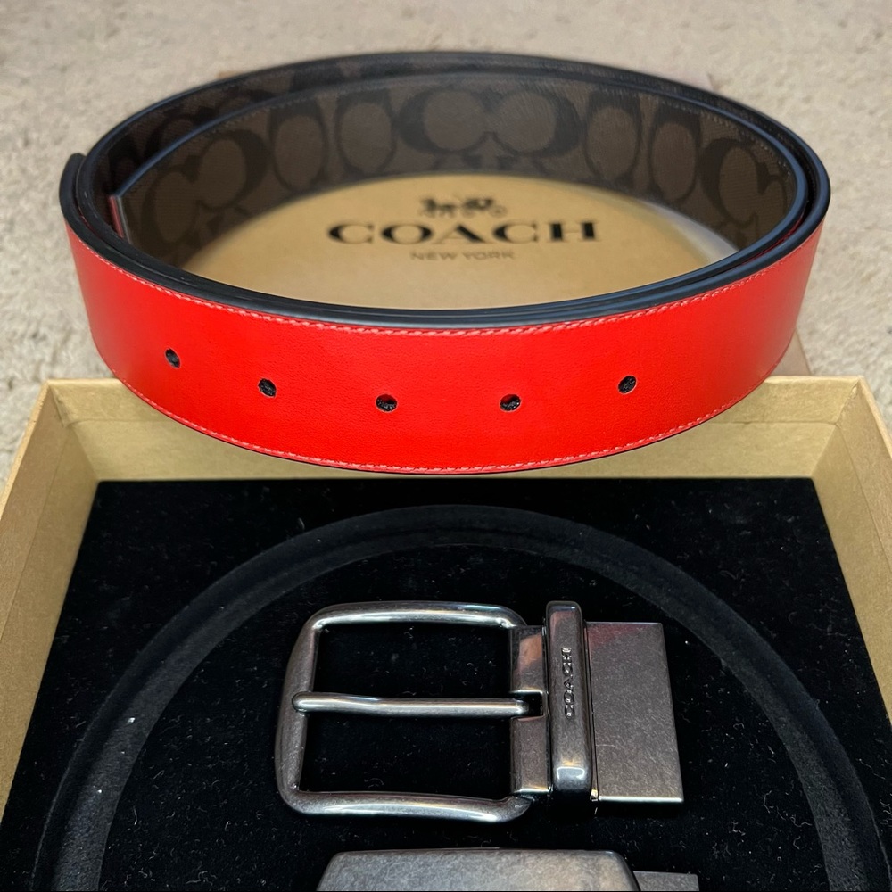 Coach Wide Harness Reversible Belt NIB